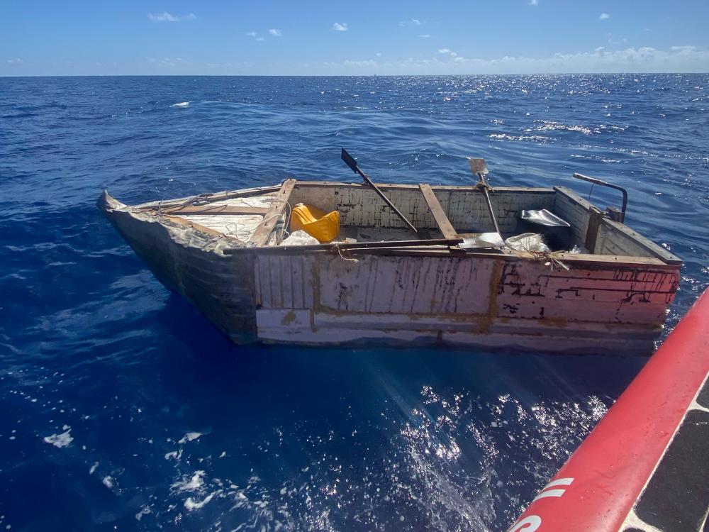 A good Samaritan notified Sector Key West watchstanders of this migrant vessel about 10 miles off Key Largo, Florida, Oct. 21, 2022. The Cubans were repatriated to Cuba on Nov. 4, 2022. (U.S. Coast Guard photo by Station Islamorada's crew)