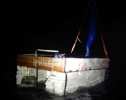 A good Samaritan notified Sector Key West watchstanders of this migrant vessel about 20 miles south of Dry Tortugas, Florida, Nov. 6, 2022. The people were repatriated to Cuba on Nov. 12, 2022. (U.S. Coast Guard photo)