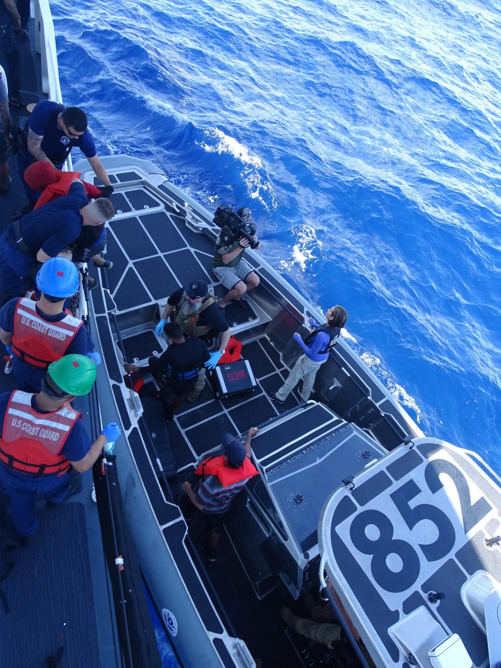 A Coast Guard Maritime Safety and Security Team boat crew alerted Sector Key West watchstanders of a migrant vessel about 3 miles south of Marquesas Key, Florida, Nov. 15, 2022. The people were repatriated to Cuba on Nov. 22, 2022. (U.S. Coast Guard photo by Coast Guard Cutter Edgar Culbertson's crew)