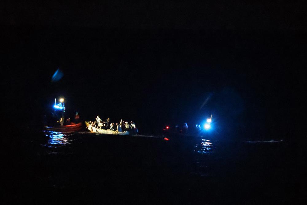 Coast Guard Cutter Tahoma's crew notified Sector Key West watchstanders of this migrant vessel about 30 miles south of Key Colony Beach, Florida, Dec. 10, 2022. The people were repatriated to Cuba on Dec. 14, 2022. (U.S. Coast Guard photo by Tahoma's crew)