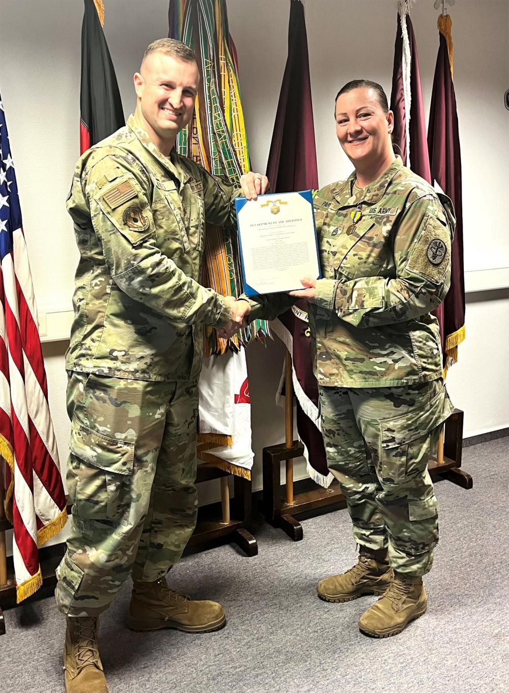 Army Combat Medic receives USAF Award for heroic lifesaving actions