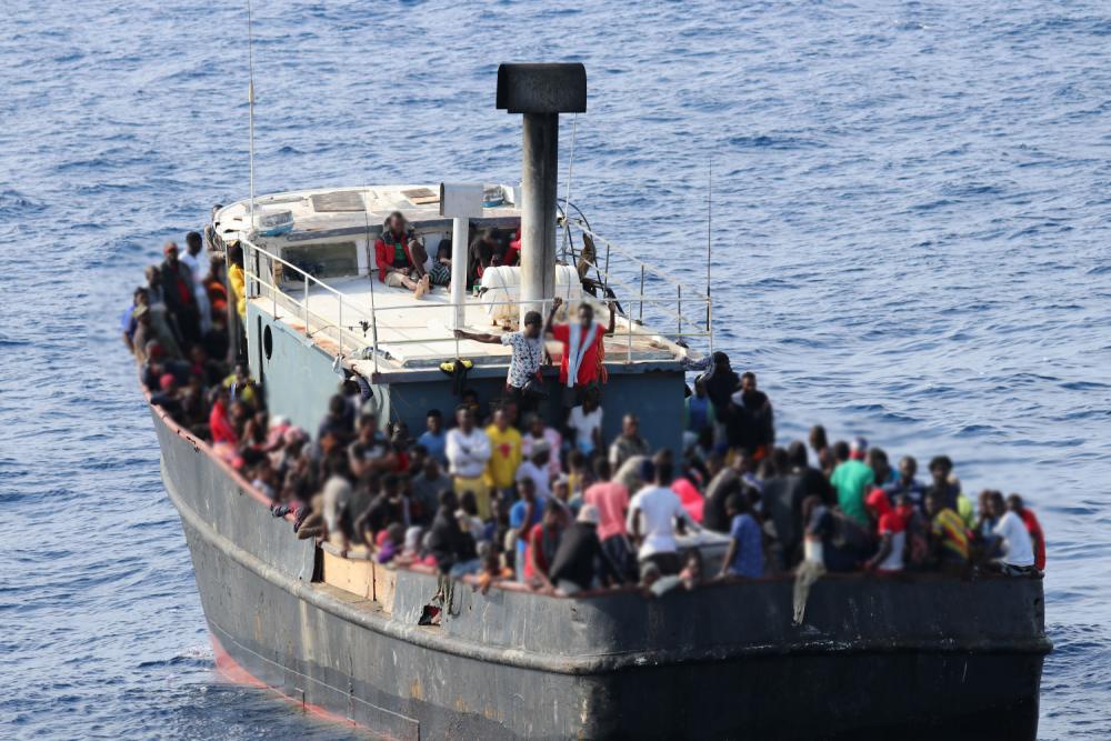 Overcrowded Migrant Vessel