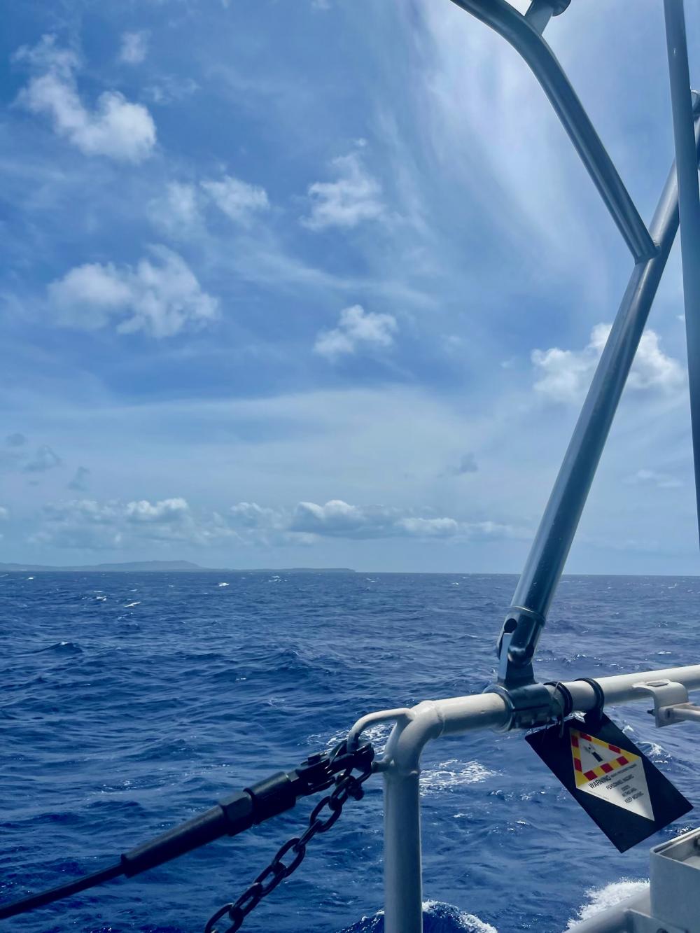 At sea conditions as seen from the USCGC Myrtle Hazard (WPC 1139) off Guam's west side on the afternoon of March 17, 2023. 